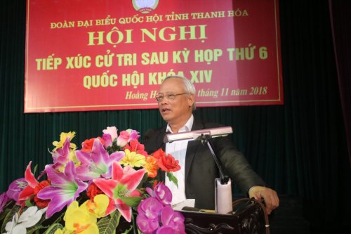 Ông Uông Chu Lưu - UV TW Đảng - Phó Chủ tịch Quốc hội nước CHXHCN Việt Nam giải trình kiến nghị của cử tri.JPG