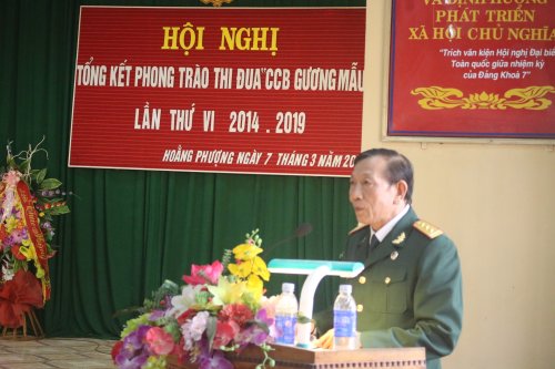 Đồng chí Lê Bình Quyền - Phó chủ tịch Hội CCB huyện phát biểu tại hội nghị.JPG