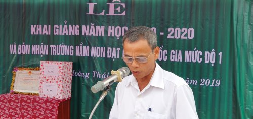 4. Đồng chí Bí thư Đảng ủy xã Hoằng Thái phát biểu khai mạc tại buổi lễ.jpg
