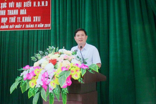 Đồng chí Lê Sỹ Nghiêm - Chủ tịch UBND huyện Hoằng Hóa giải trình một số vẫn đề thuộc thẩm quyền.jpg