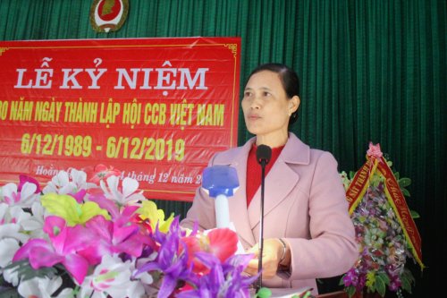 5. Đồng chí Trịnh Thị Thê - Bí thư Đảng bộ xã phát biểu tại lễ kỷ niệm.jpg