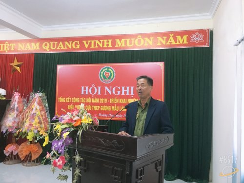 Đồng chí Lê Xuân Trịnh – Chủ tịch Hội thanh niên xung phong ( TNXP) huyện  khai mạc và chủ trì hội nghị..JPG