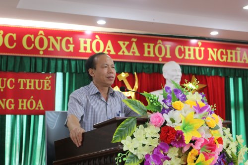 Ảnh 2.Đồng chí Ngô Đình Hùng - Chi cục trưởng thuế tỉnh Thanh Hóa phát biểu tại buổi lễ.JPG.JPG