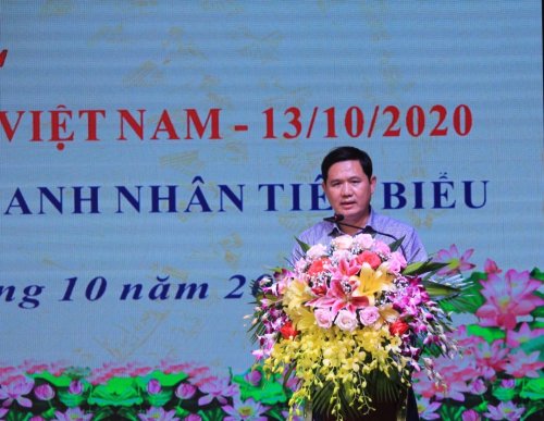 3. đồng chí Chủ tịch UBND huyện Hoằng Hóa Lê Sỹ Nghiêm phát biểu tại buổi lễ.jpg