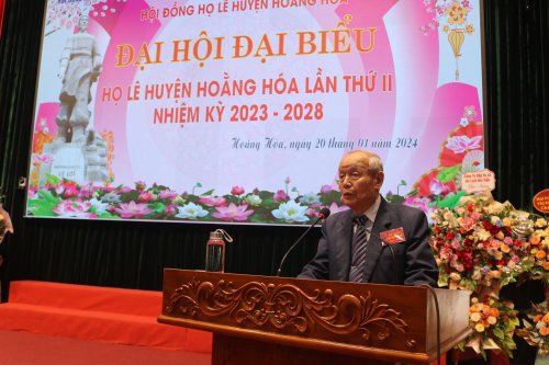 5. ông Lê Đức Ky - CT HĐHL Hoằng hóa khai mạc đại hội.JPG