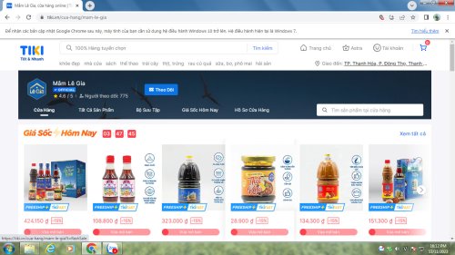 Sản phẩm của Công ty TNHH Thực phẩm&TMDV Lê Gia xã Hoằng Phụ trên sàn thương mại điện tử Tiki.vn.jpg