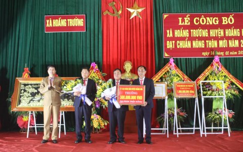 Xã Hoằng Trường đón bằng công nhận xã đạt chuẩn Nông thôn mới năm 2019