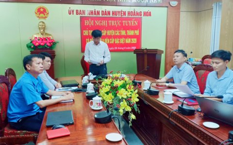 Hội nghị trực tuyến với Chủ tịch cấp huyện các tỉnh, thành phố có đê từ cấp III đến cấp đặc biệt năm 2020.